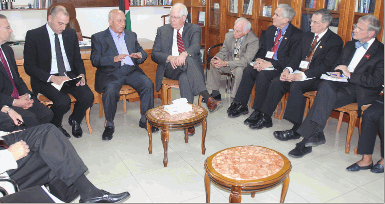 قريع يستقبل وفدا رفيع المستوى من الكونجرس الامريكي